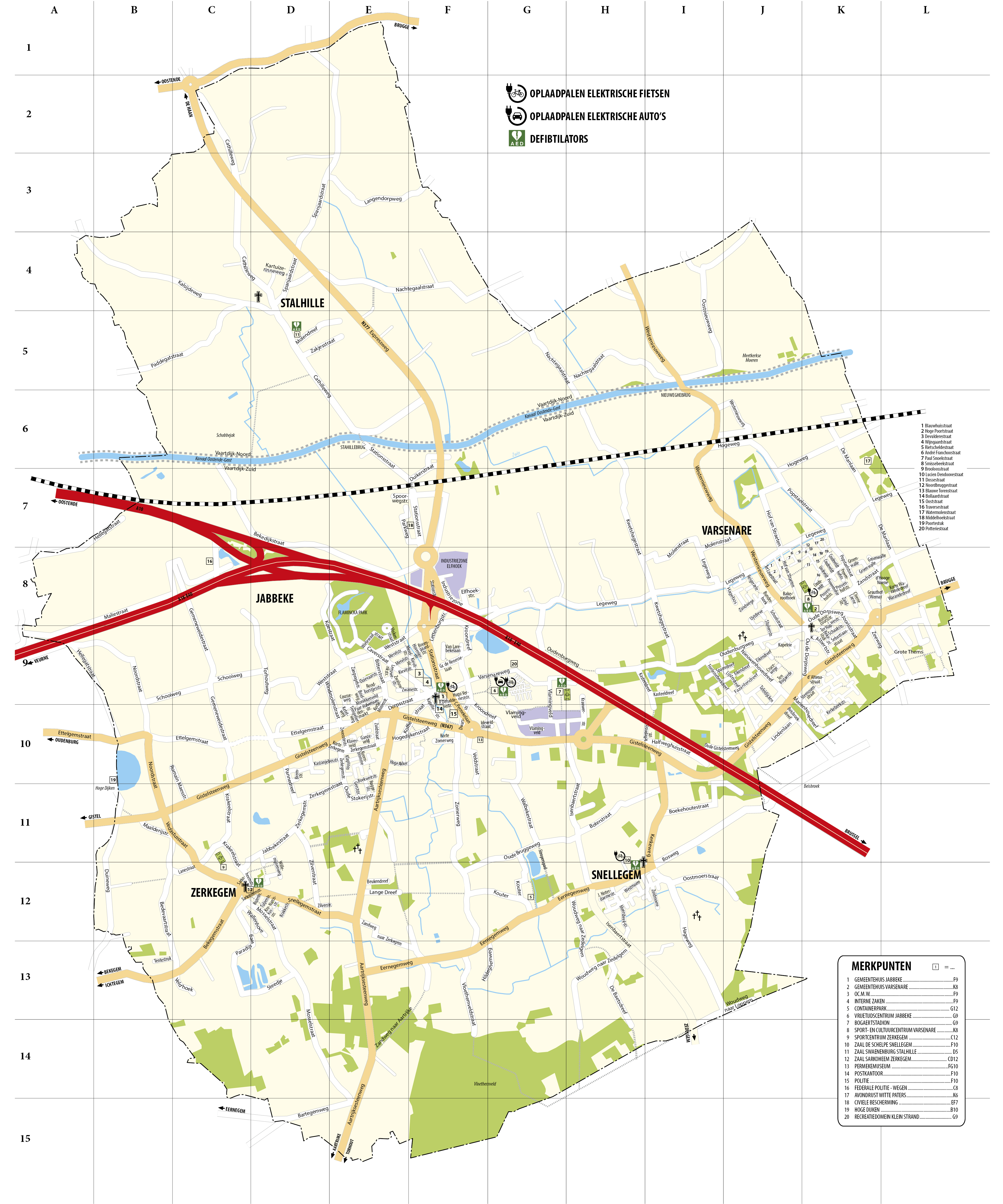 stratenplan gemeente Jabbeke