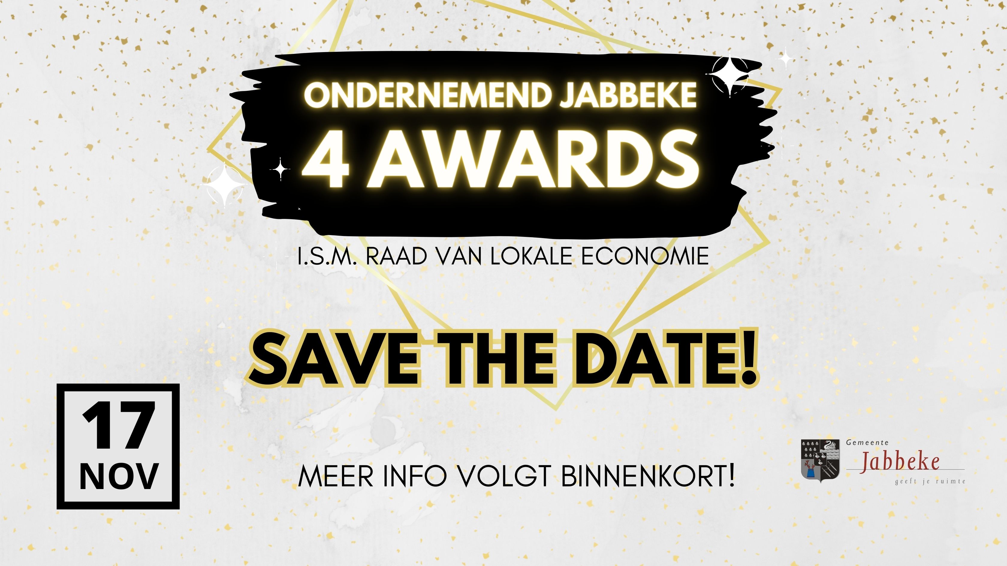 JABBEKE 4 AWARDS: SAVE THE DATE - DAG VAN DE ONDERNEMER