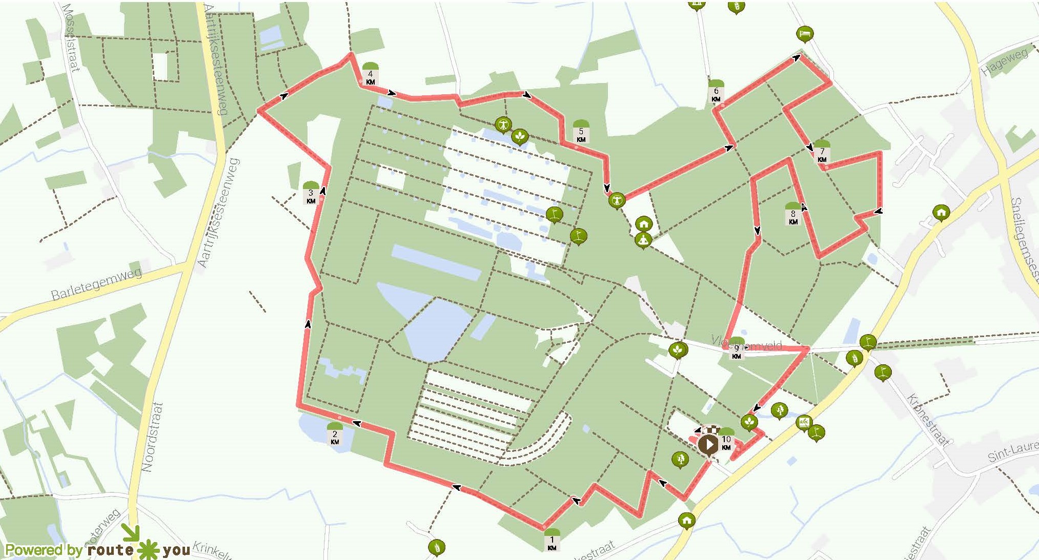 LOOPWEDSTRIJD VLOETHEMVELD - DOORGANG ONDERBROKEN IN VLOETHEMVELDSTRAAT EN ZANDWEG NAAR AARTRIJKE