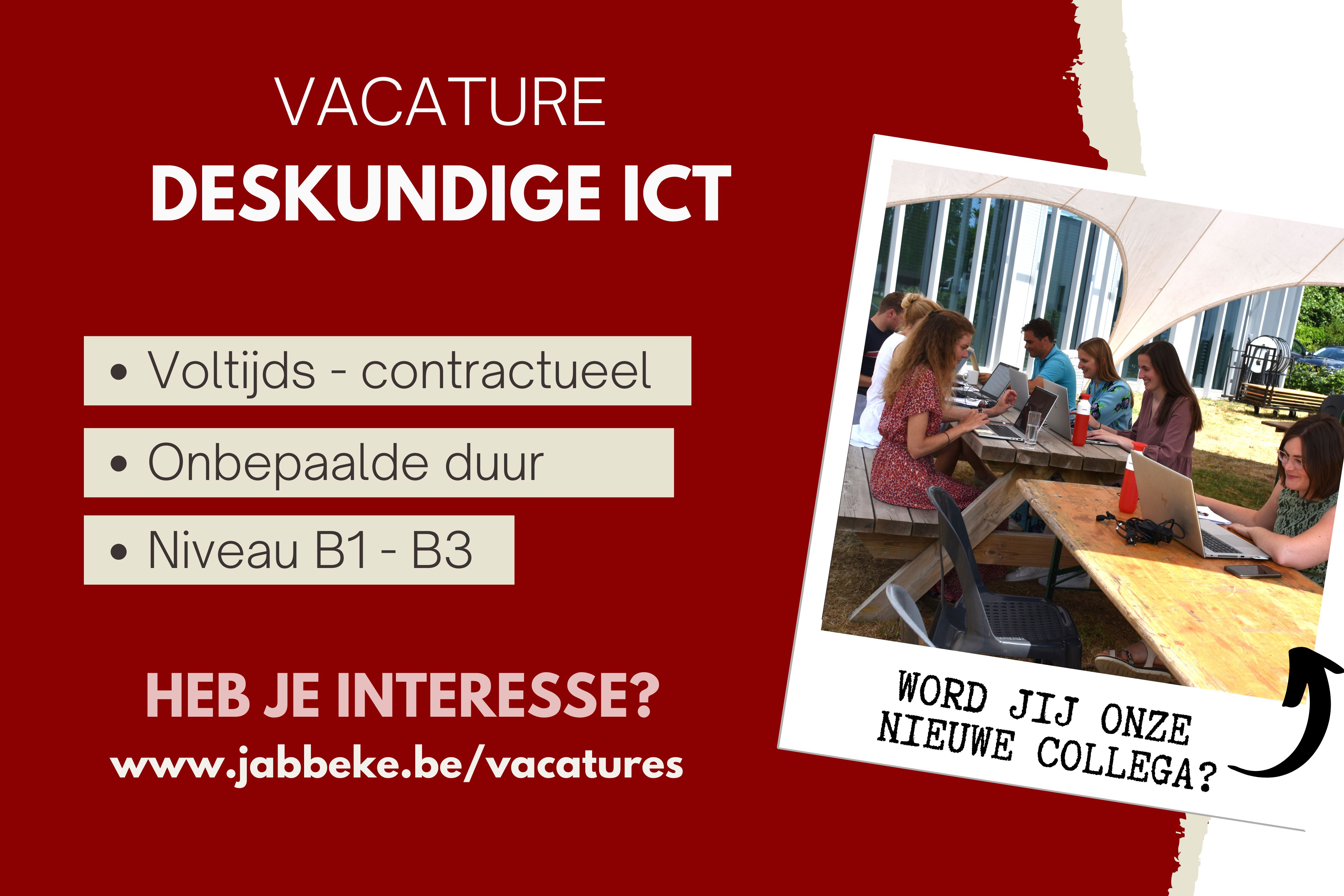 LOKAAL BESTUUR JABBEKE WERFT AAN - DESKUNDIGE ICT (B1 - B3)