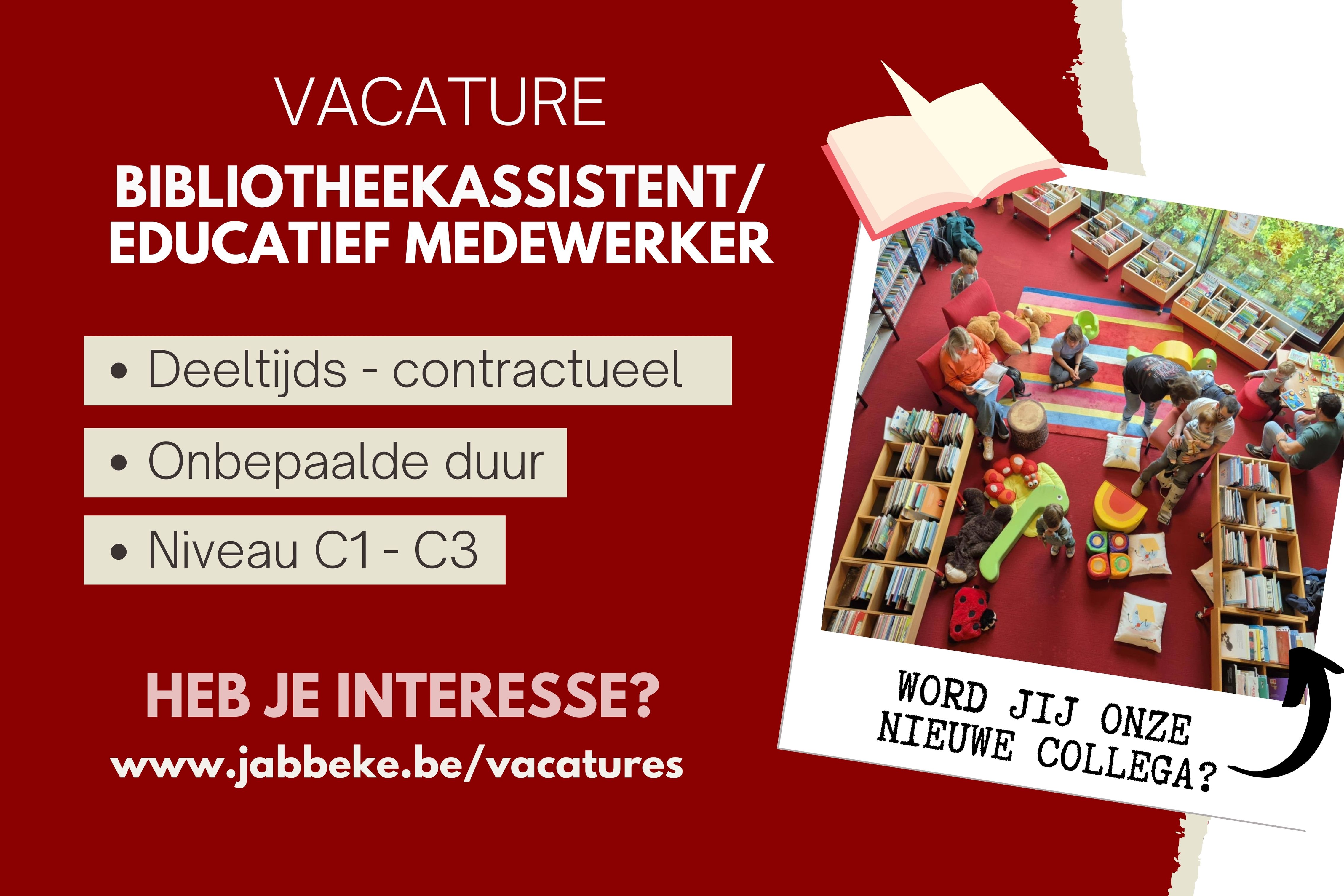 LOKAAL BESTUUR JABBEKE WERFT AAN - VACATURE BIBLIOTHEEKASSISTENT