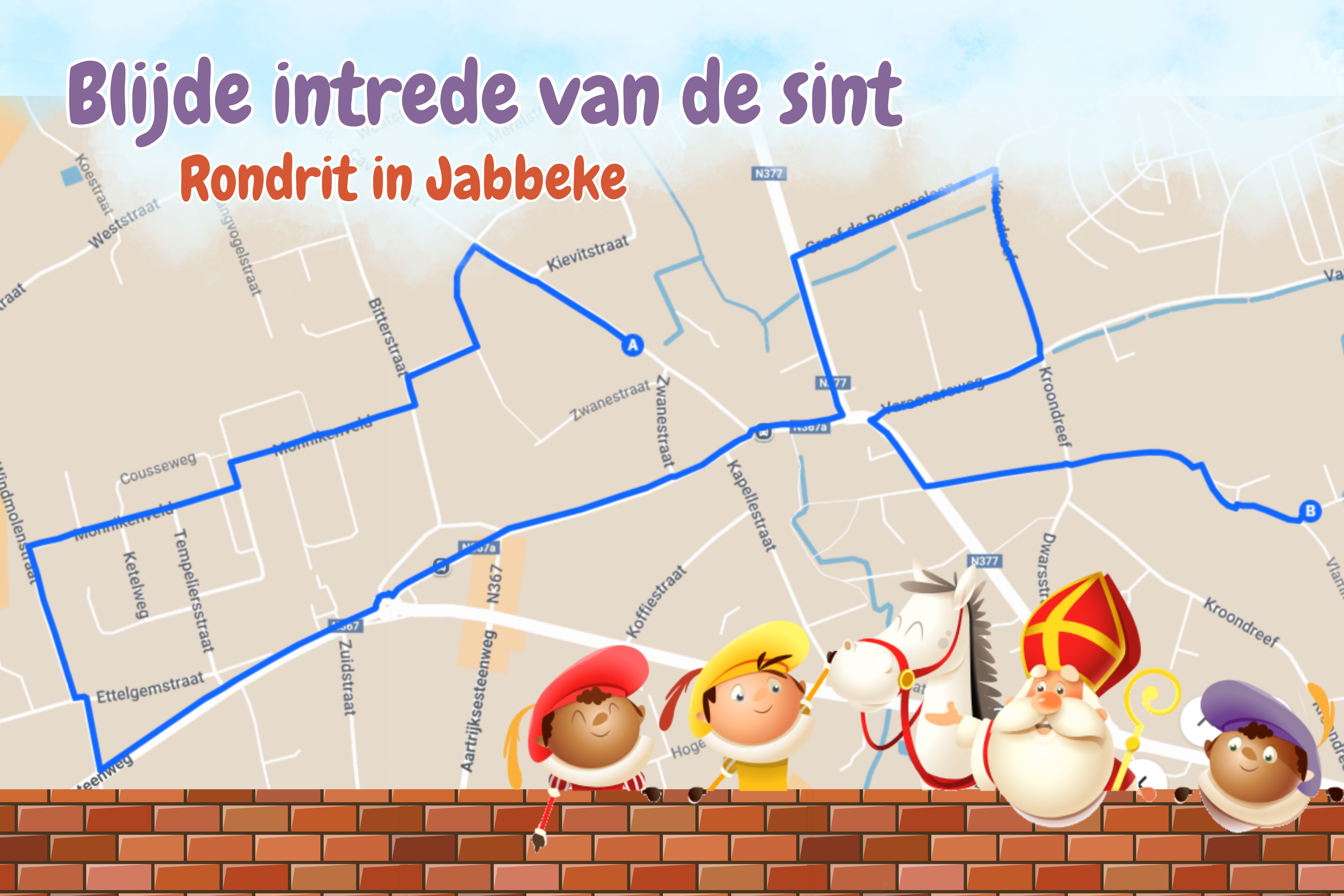 BLIJDE INTREDE VAN DE SINT - ROUTE DOOR HET DORP