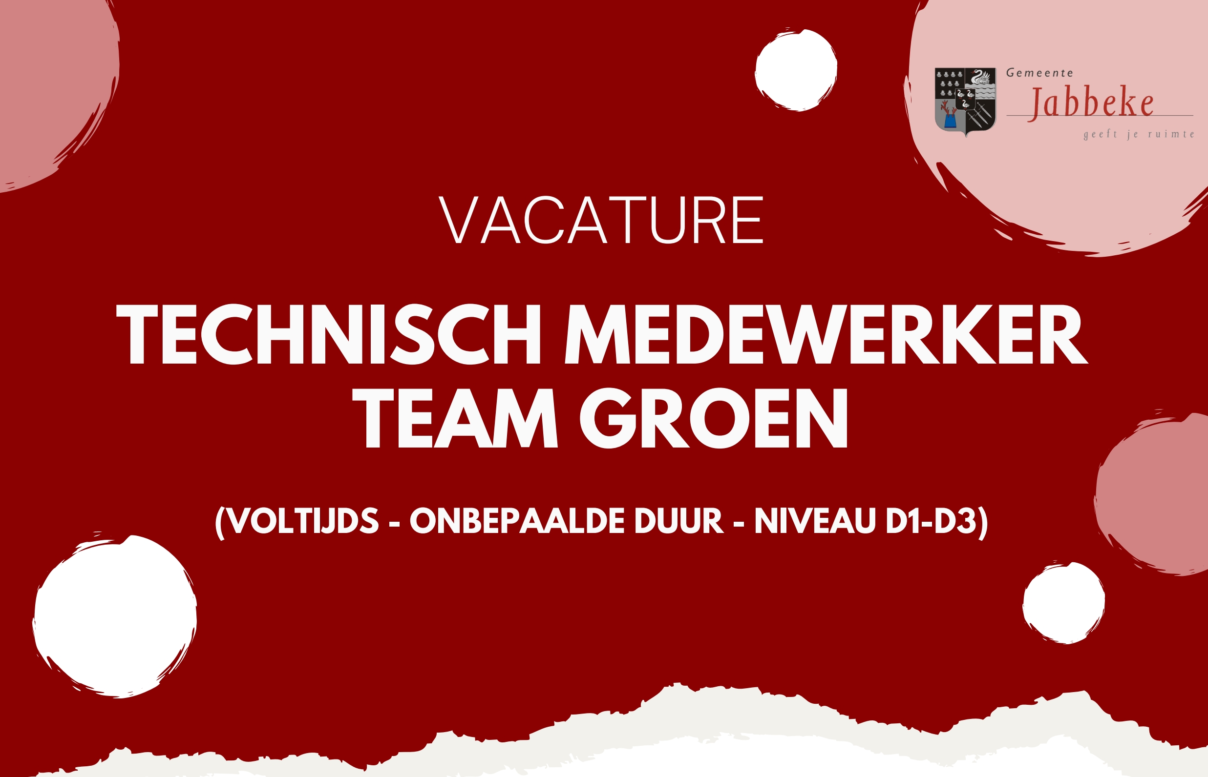 LOKAAL BESTUUR JABBEKE WERFT AAN - TECHNISCH MEDEWERKER TEAM GROEN
