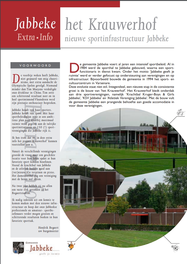 Het Krauwerhof - nieuwe sportinfrastructuur